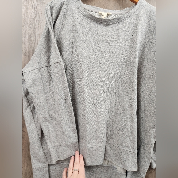 Eileen Fisher Oversized Speckled Knit Long Sleeve Top in Grey Size Small Petite - Picture 5 of 9